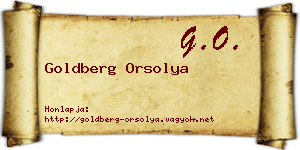 Goldberg Orsolya névjegykártya